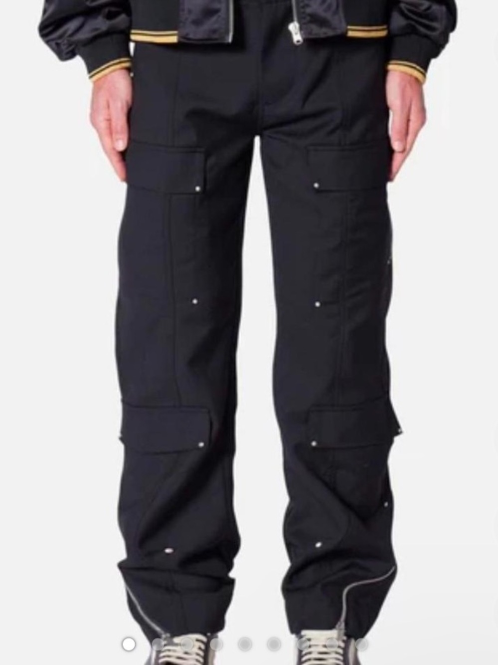 NWT MNML Angled Zip Cargo Pants in Black